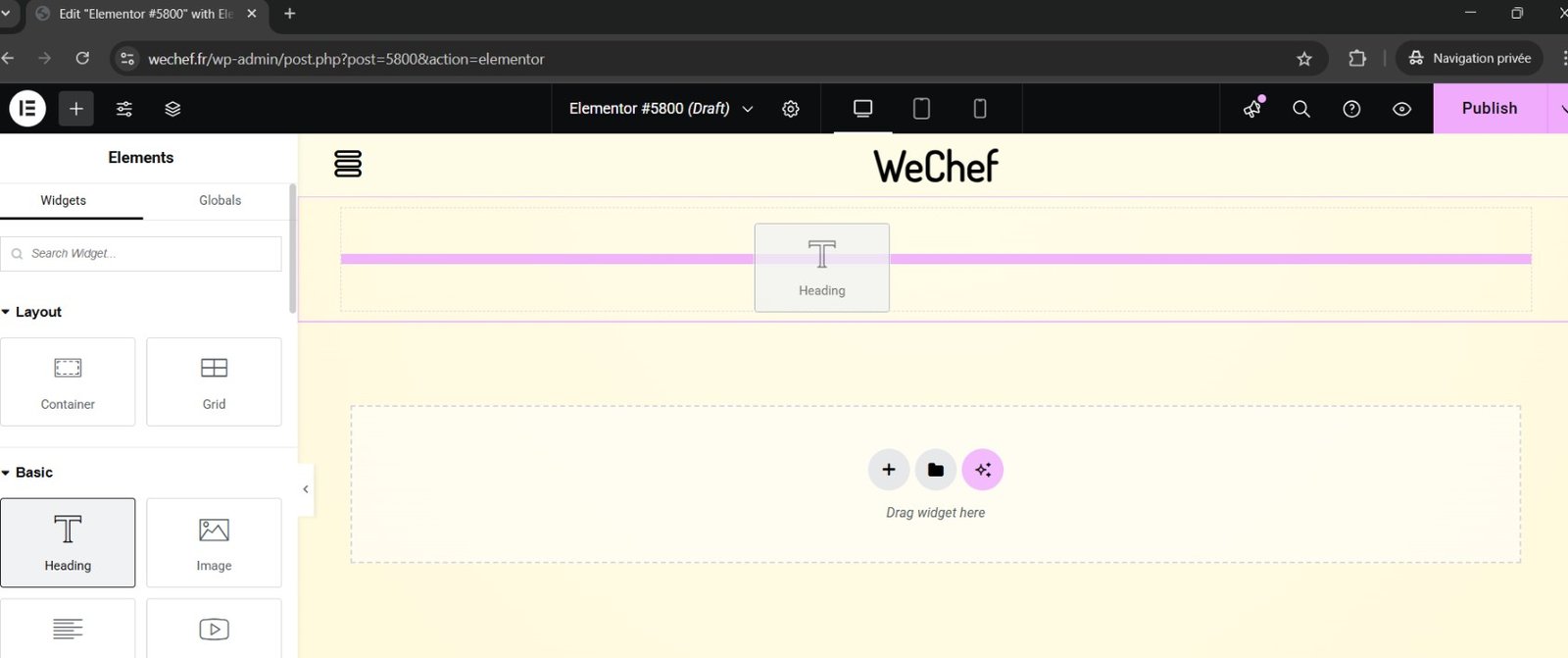 Insert widget
